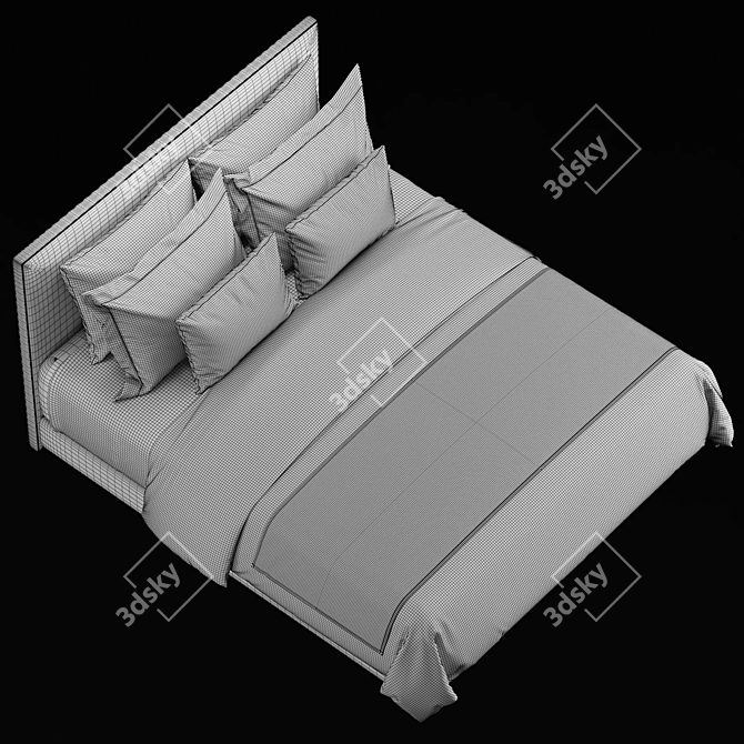Luxury Hotel Guest Bed 3D model image 4