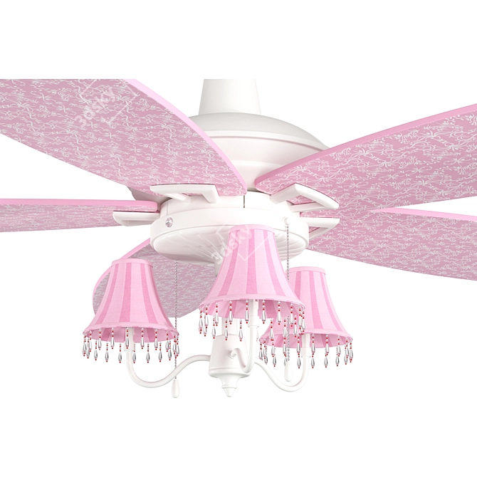 Sakura Modern Fan + Lights 3D model image 2