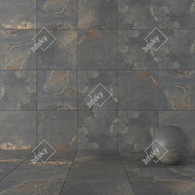 Kayah Rust Stone Wall Tiles 3D model image 1