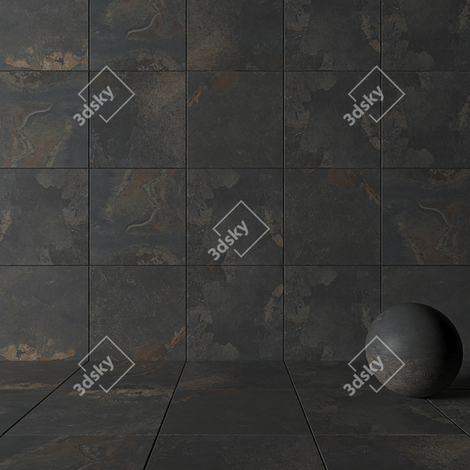 Kayah Rust Stone Wall Tiles 3D model image 3