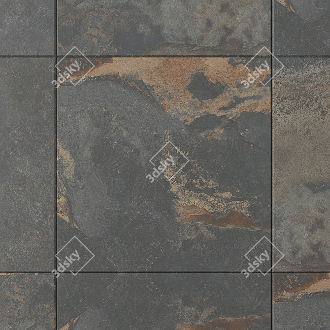 Rustic Stone Wall Tiles 3D model image 2