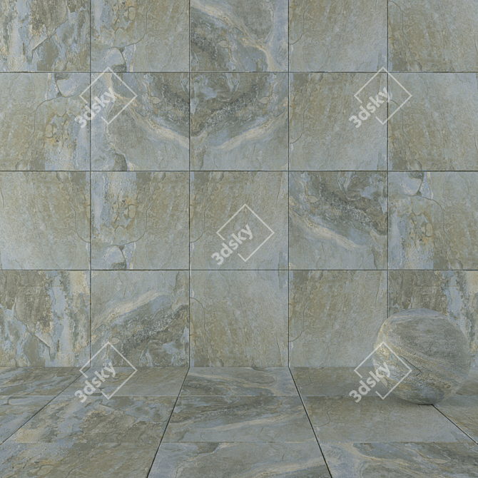 Key Stone Blue Stone Wall Tiles 3D model image 1