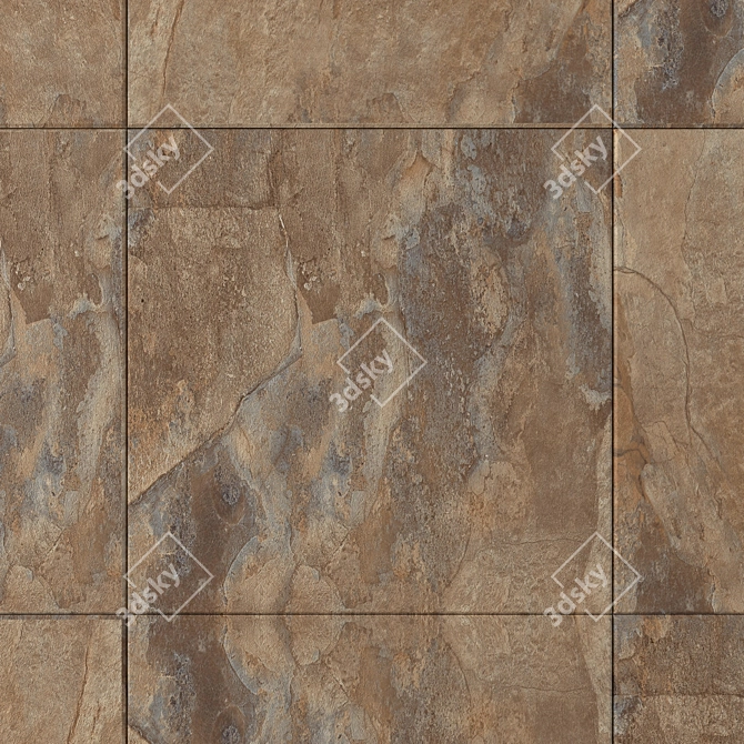 Brown Key Stone Wall Tiles 3D model image 2