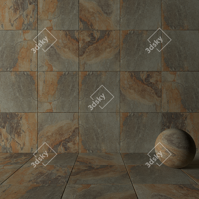  Key Stone Green Wall Tiles 3D model image 3