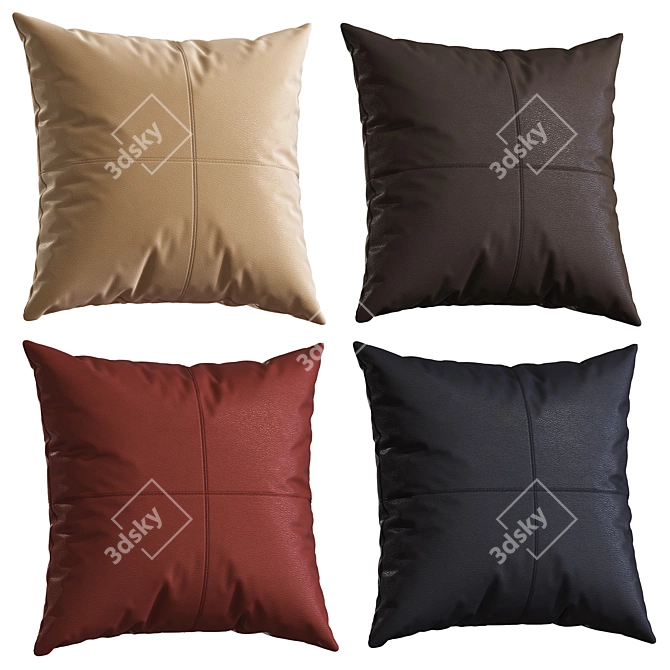 Faux Leather Decorative Pillows 3D model image 2