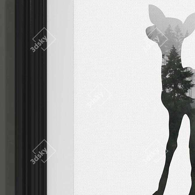 Modern Forest Stag Art Set 3D model image 4