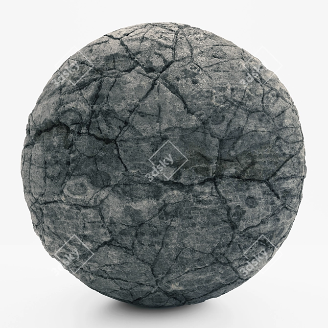 Black Rock VRAY PBR Material 3D model image 1