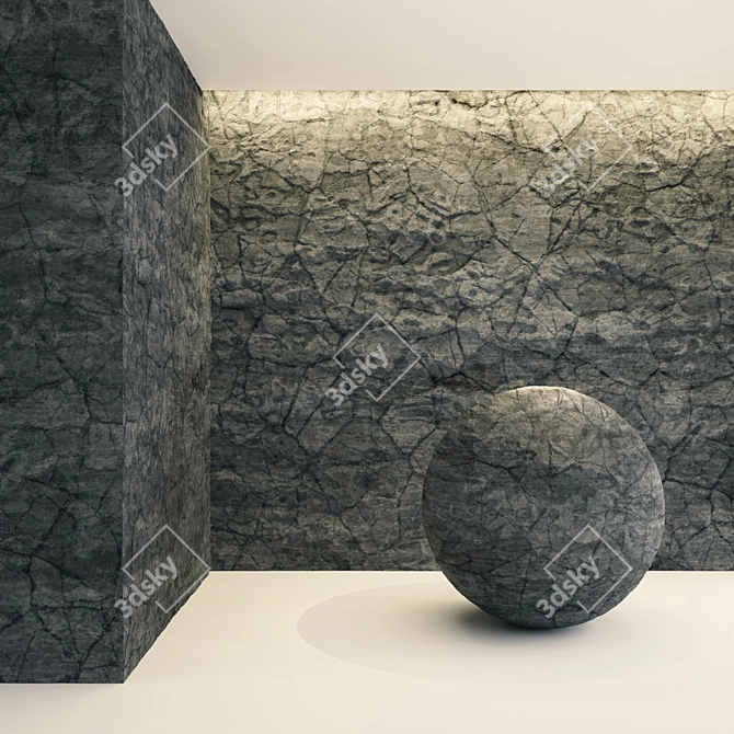 Black Rock VRAY PBR Material 3D model image 2