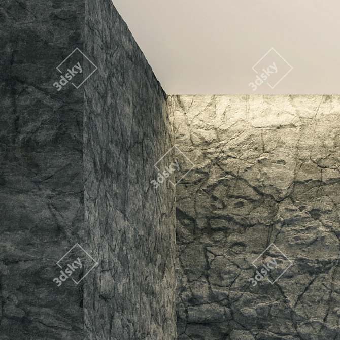 Black Rock VRAY PBR Material 3D model image 3