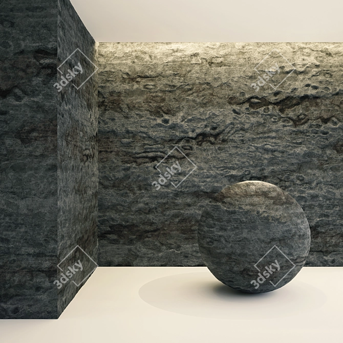  Midnight Obsidian Rock: VRAY PBR Material 3D model image 2