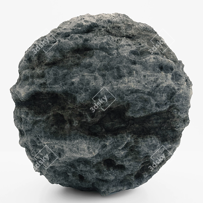 Black Rock VRAY PBR Material 3D model image 1