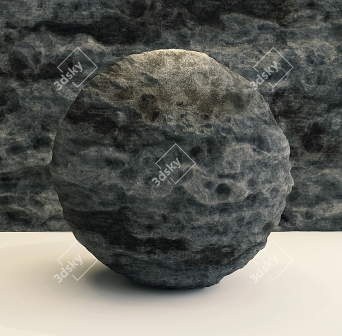 Black Rock VRAY PBR Material 3D model image 4