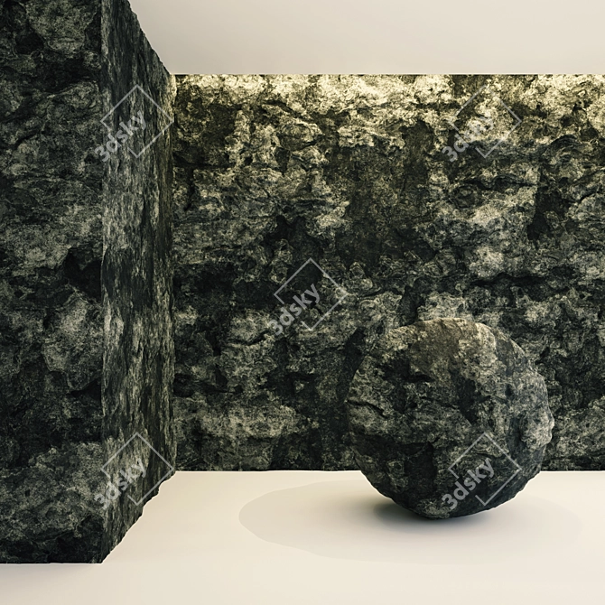 Black Stone VRAY Material 3D model image 2