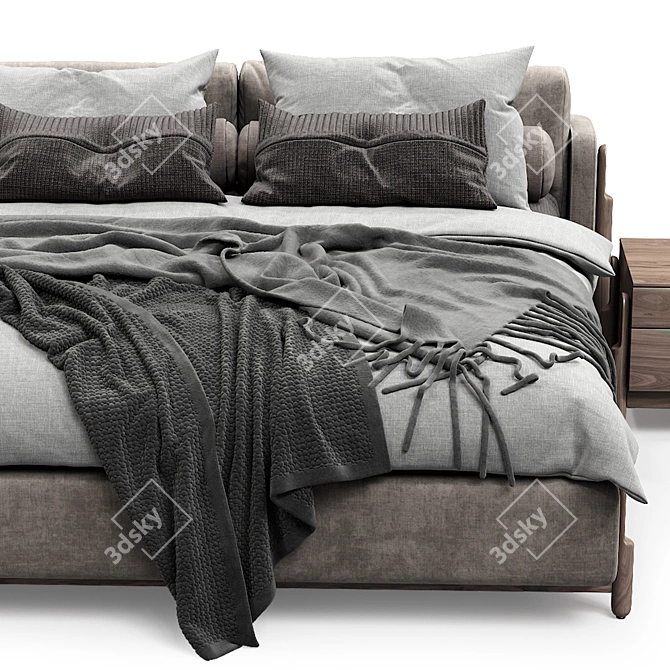 Zegen Ash Bed: Elegant and Stylish Sleeping Solution 3D model image 2