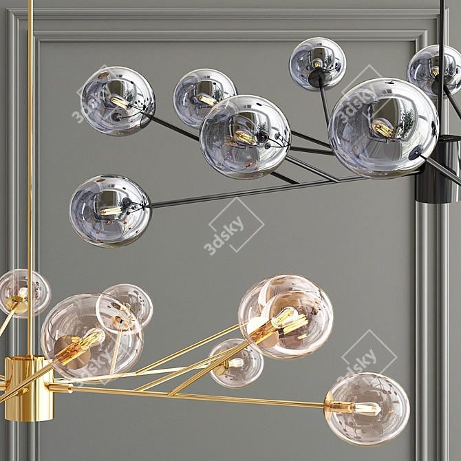 Lucci Décor Orion Pendant: Modern Lighting with 15 Glass Globes 3D model image 3