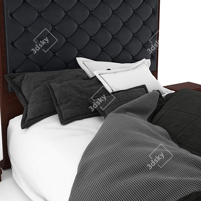 Modern Upholstered Queen Bed 3D model image 3