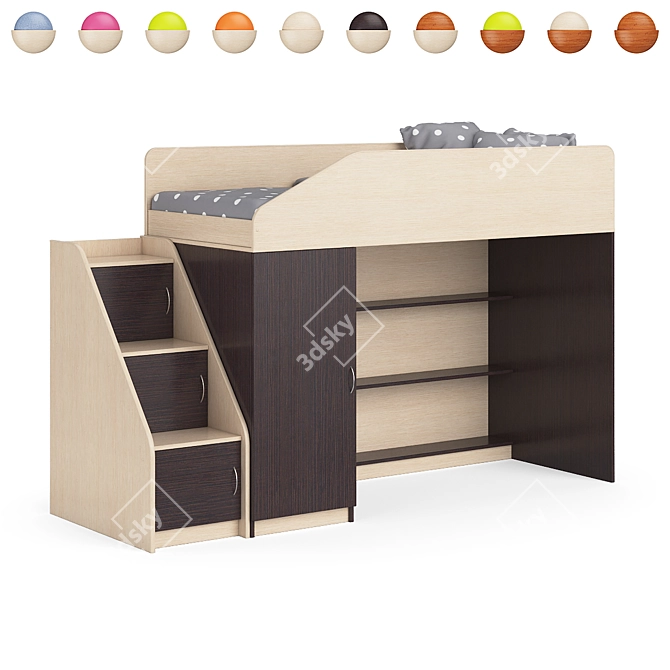 Modular Kids Bed Legenda K11 + LY11 3D model image 6