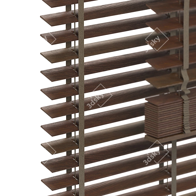 Title: Elegant Wood Blinds Collection 3D model image 2