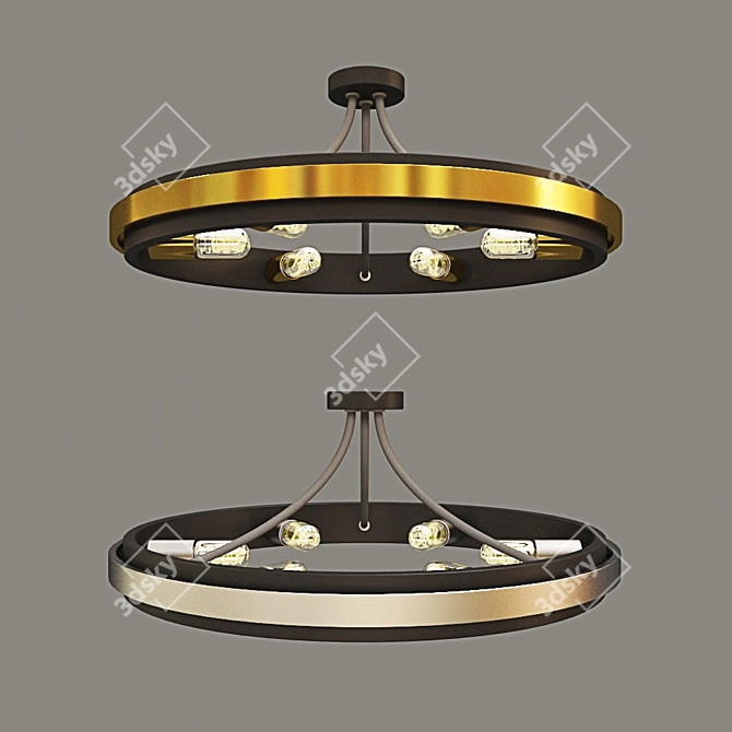 Industrial Loft Pendant Chandelier 3D model image 1