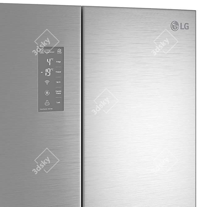 LG GC-B22FTMPL Fridge: Stylish Design, Optimal Size 3D model image 3