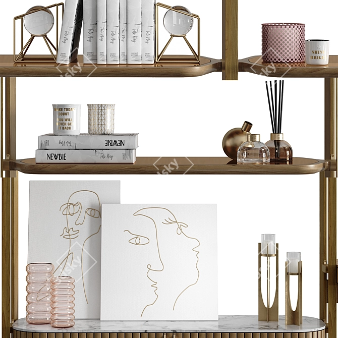 EDEN-ROCK Bookcase: Chic and Functional 3D model image 4