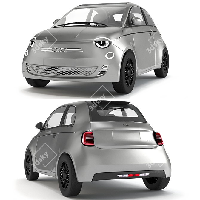  Electric Revolution: Fiat 500 La Prima 3D model image 1