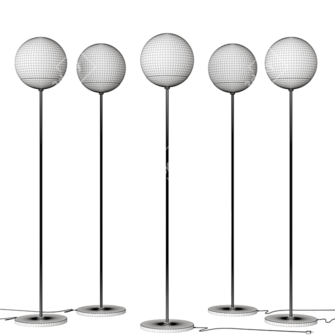 Emory Metal Floor Lamp - 5 Colors, Ø30cm, 1600cm 3D model image 1