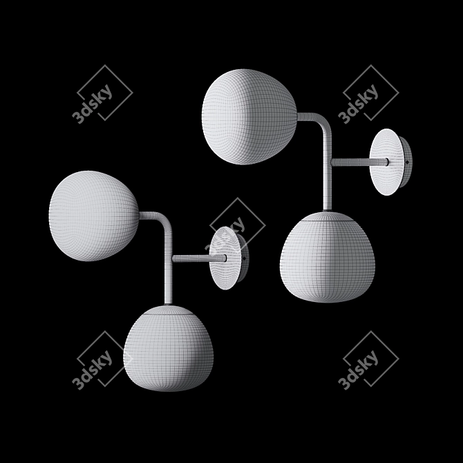 Saina Wall Two: Elegant Glass Ball Lamp 3D model image 2