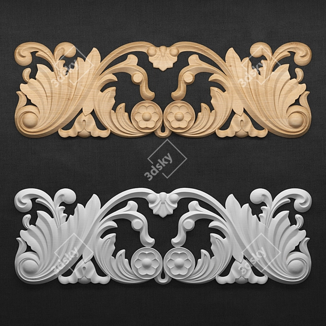 Elegant Carved Pattern Decor 3D model image 1