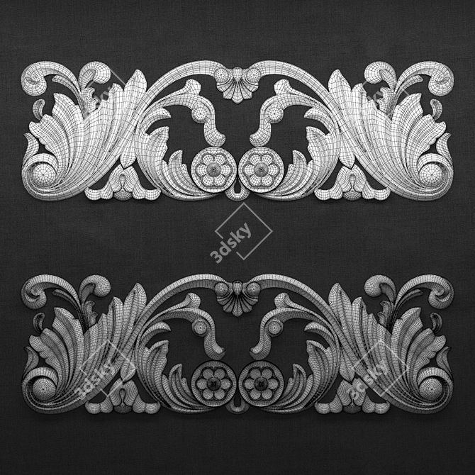 Elegant Carved Pattern Decor 3D model image 2