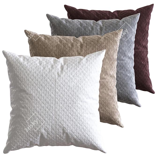 Velvet Pillow Collection: Luxurious and Stylish 3D model image 1