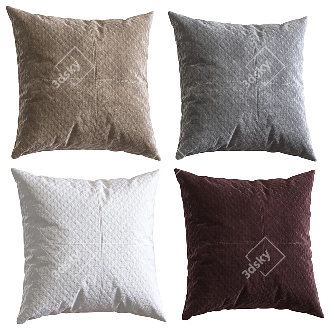 Velvet Pillow Collection: Luxurious and Stylish 3D model image 2