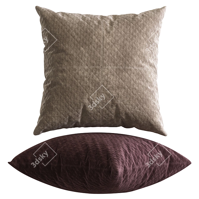 Velvet Pillow Collection: Luxurious and Stylish 3D model image 3