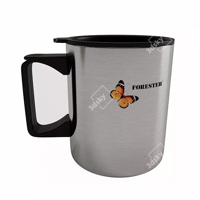 Forester Thermo Mug: Tea, Coffee & Lid 3D model image 1