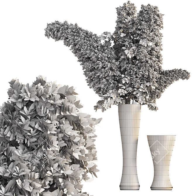 Title: Elegant Pampas Vase for Stunning Floral Displays 3D model image 2