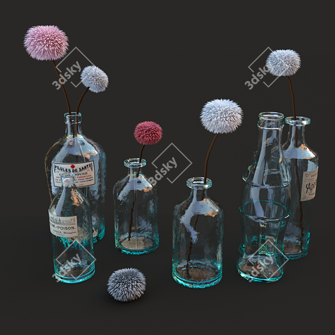 Pharmacy Bottle Ensemble: Chic & Practical 3D model image 2