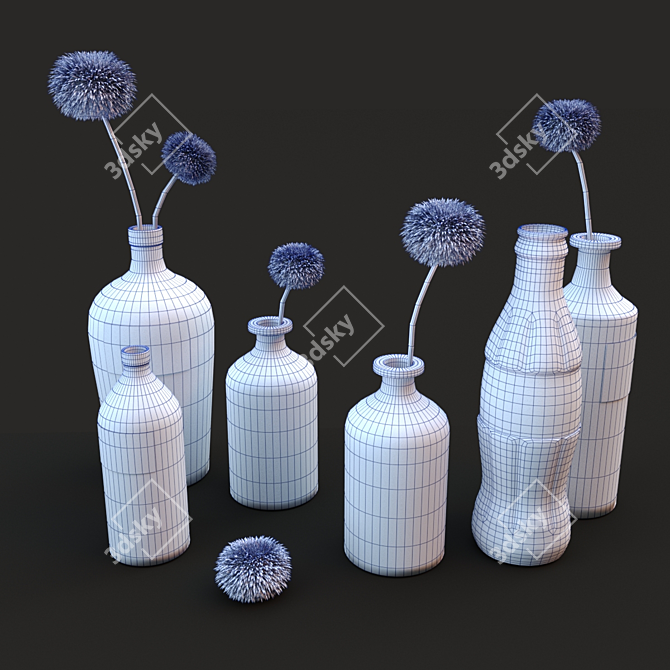 Pharmacy Bottle Ensemble: Chic & Practical 3D model image 3