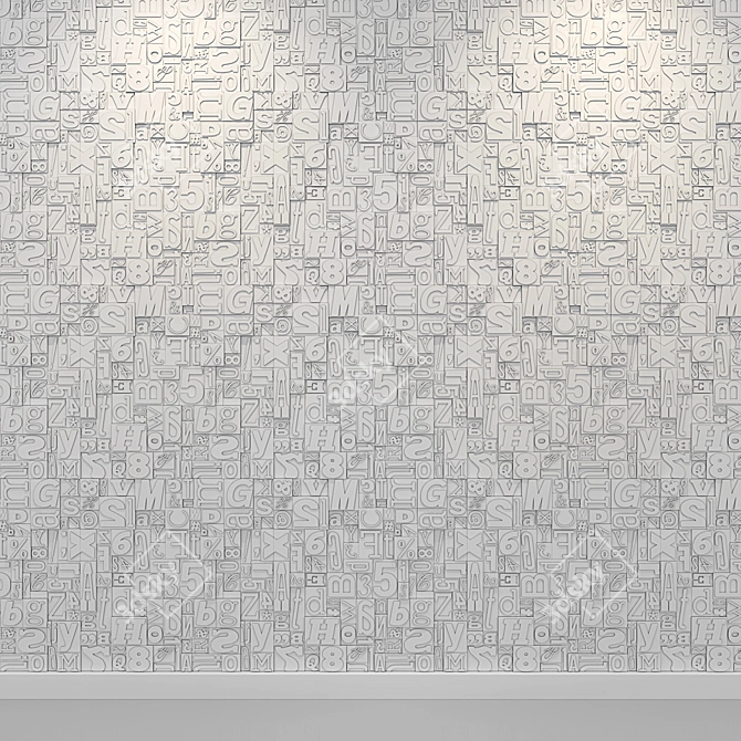 ModularArts Glyph Panels: Innovative Wall Art 3D model image 1