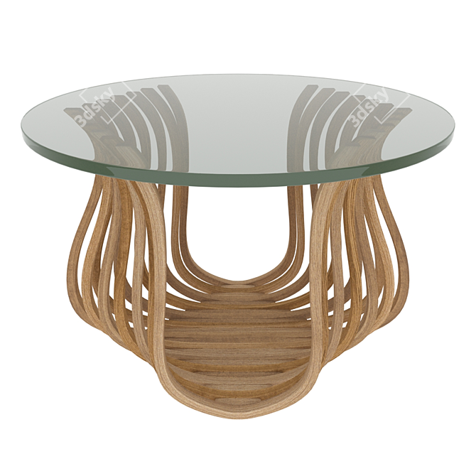 Title: Postmodern Wooden Coffee Table 3D model image 1