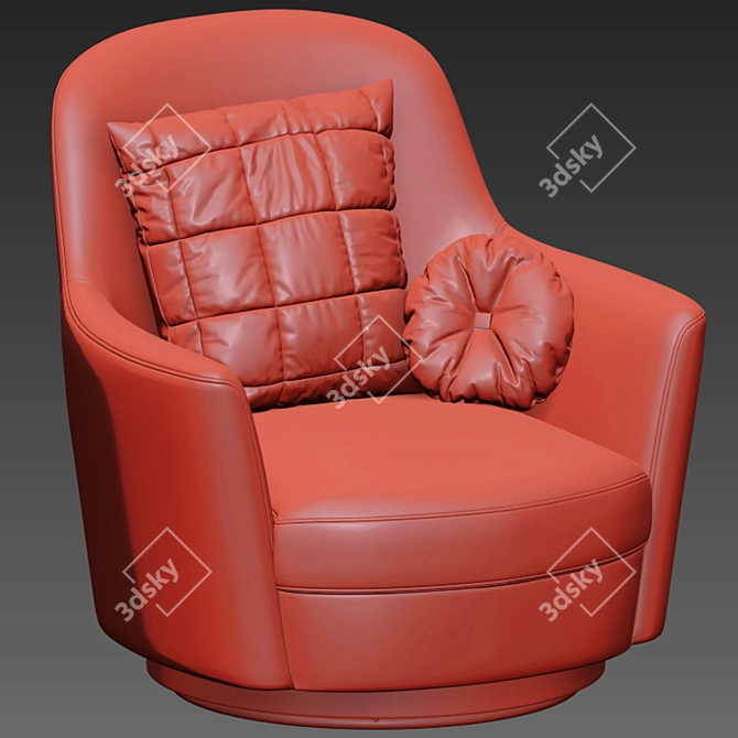 Larkin Swivel Armchair: Style and Comfort Combined 3D model image 4