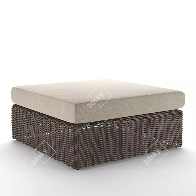 Havana Outdoor Ottoman: Stylish and Versatile 3D model image 1