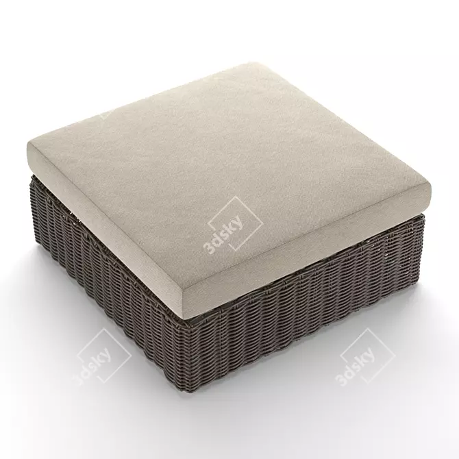 Havana Outdoor Ottoman: Stylish and Versatile 3D model image 2