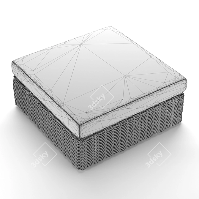 Havana Outdoor Ottoman: Stylish and Versatile 3D model image 4