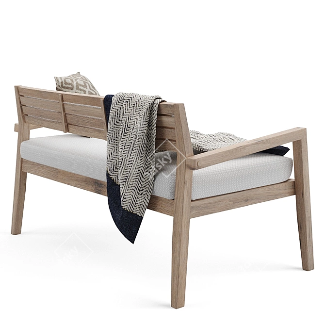 Rustic Clodie Bench: Versatile, Realistic Design 3D model image 3