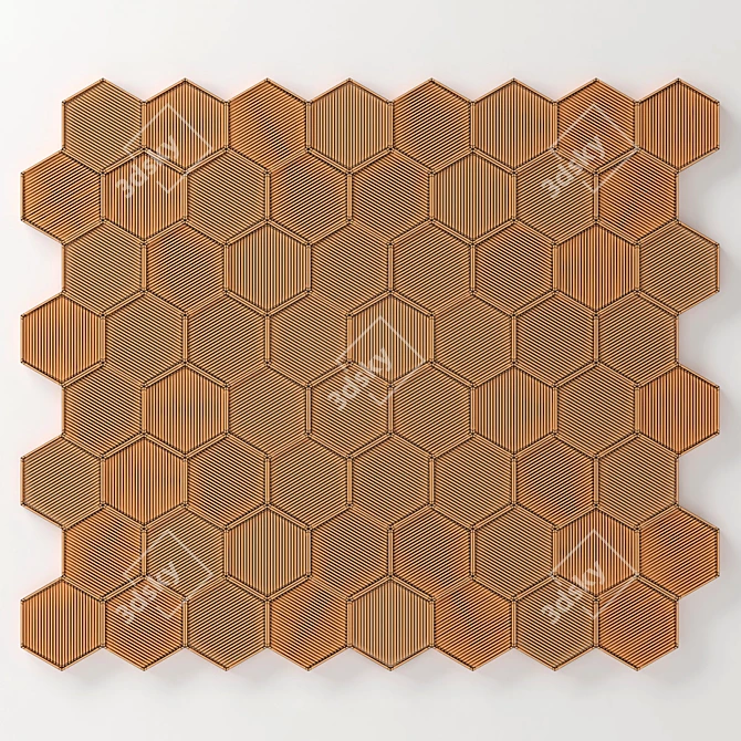 Parametric Hexagon Ngon Frame Rail Décor 3D model image 5