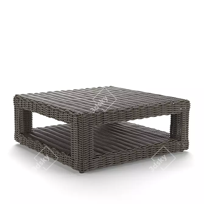 Havana Rattan Coffee Table 3D model image 1