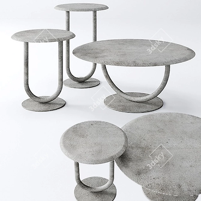 Modern Concrete Wire Tables 3D model image 1