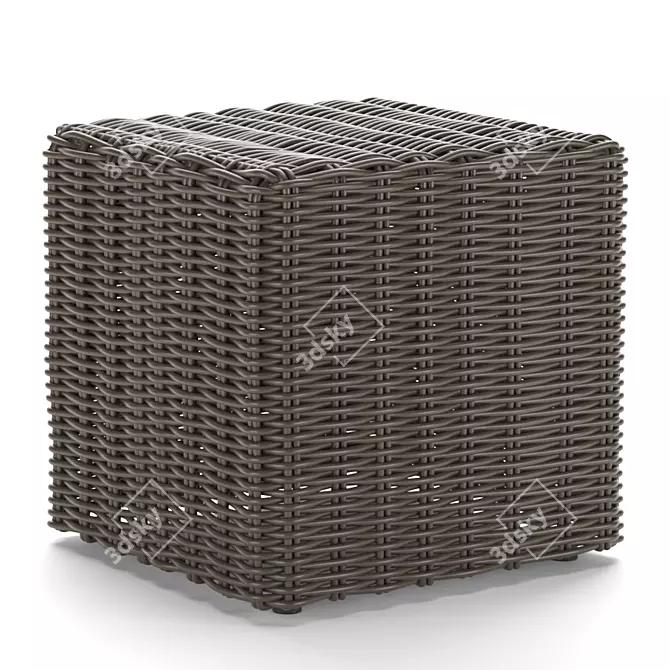 Havana Rattan Side Table 3D model image 1