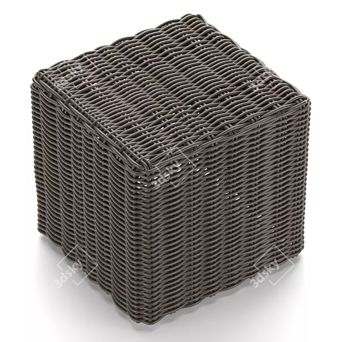 Havana Rattan Side Table 3D model image 2