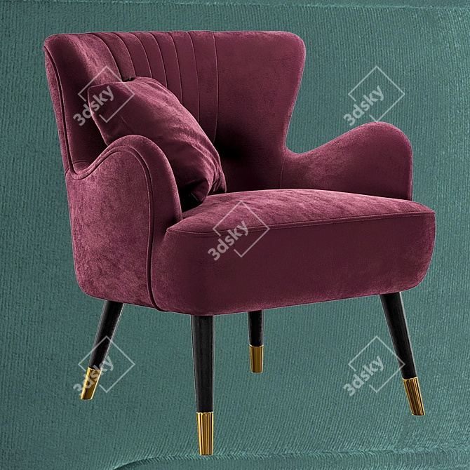 Elegant Swan Armchair: PBR-Optimized 3D model image 2